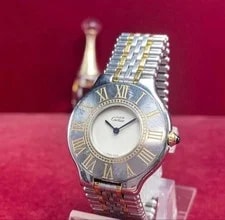 Cartier Must de 21 Two Tone GP SS Quartz Battery Replaced 4
