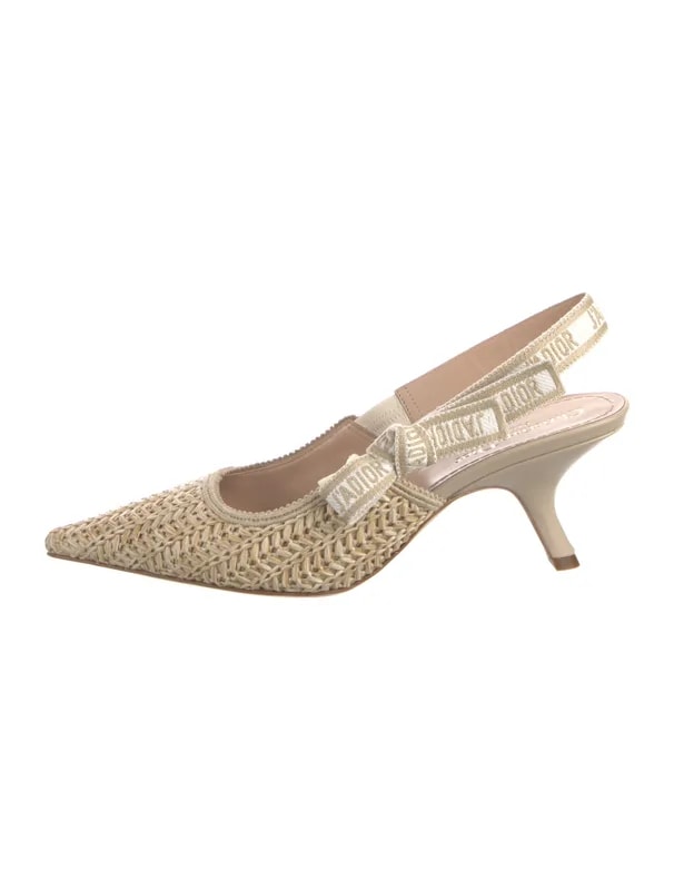 Dior — Bow Accents Slingback — Designer Shoe — resale