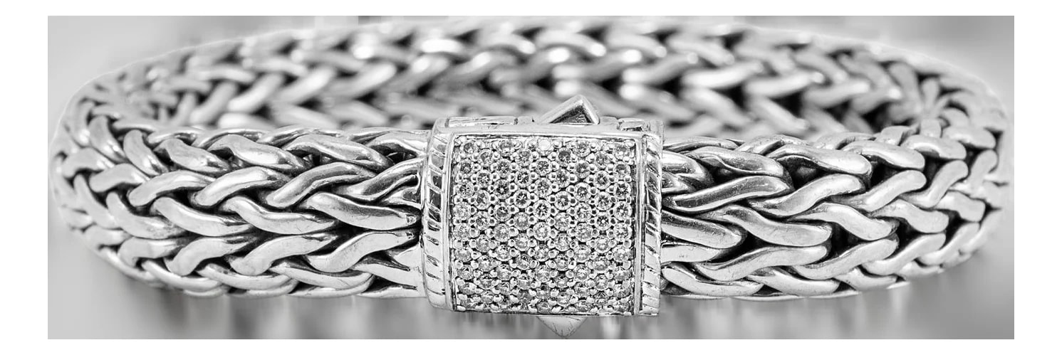John Hardy — John Hardy Classic Icon 0.69ct Round Pave Link Bracelet — Jewelry — resale