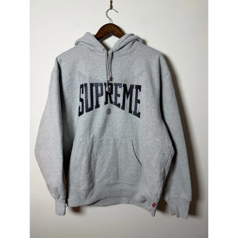 Supreme Rhinestone Hooded Sweatshirt 'Heather ' 2