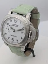 Panerai Luminor White Green Leather Strap 22 MM - PAM00523 3