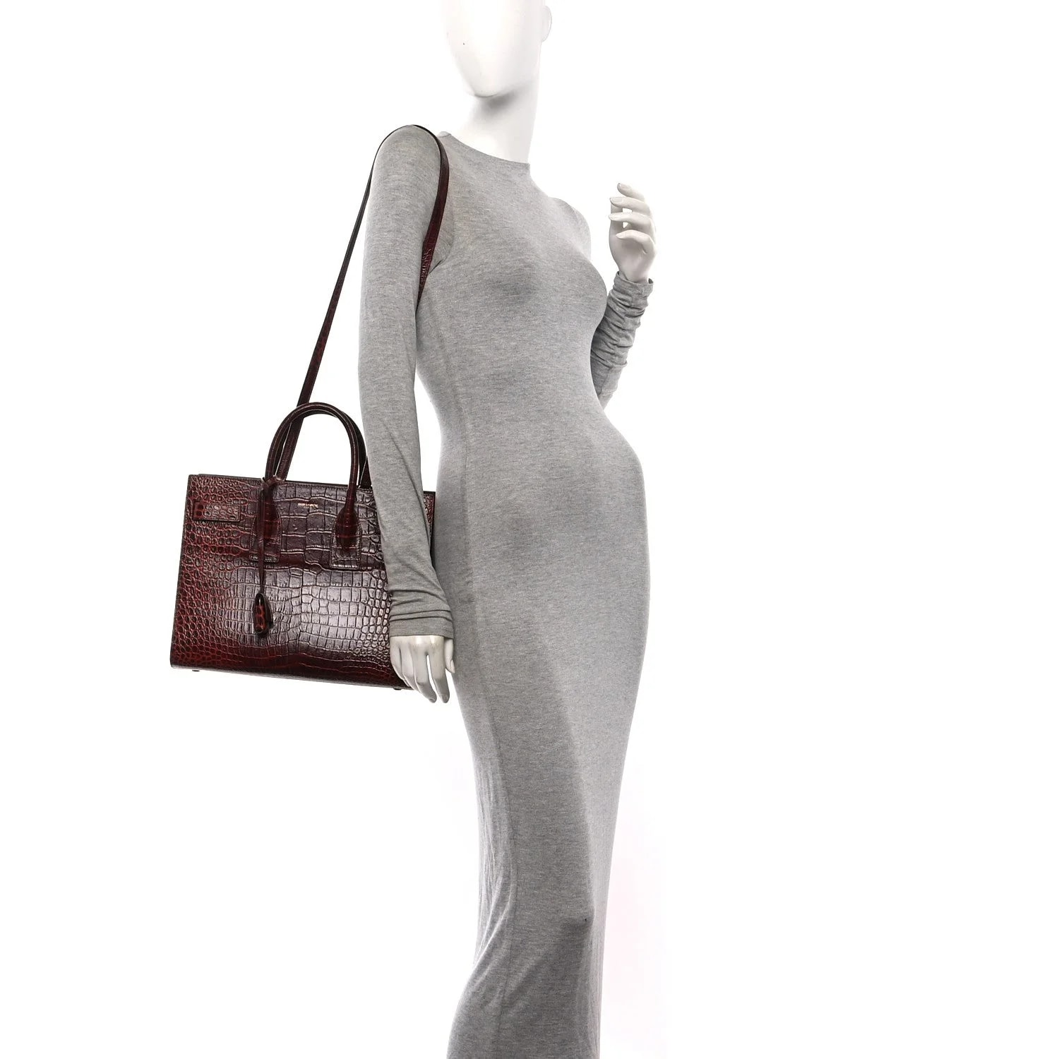 Embossed Small Sac de Jour Dark Blood 2