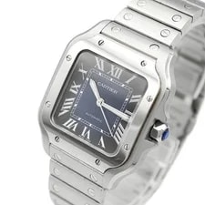 Cartier Santos de MM WSSA0063 35.1mm Blue Dial #TGW069 3