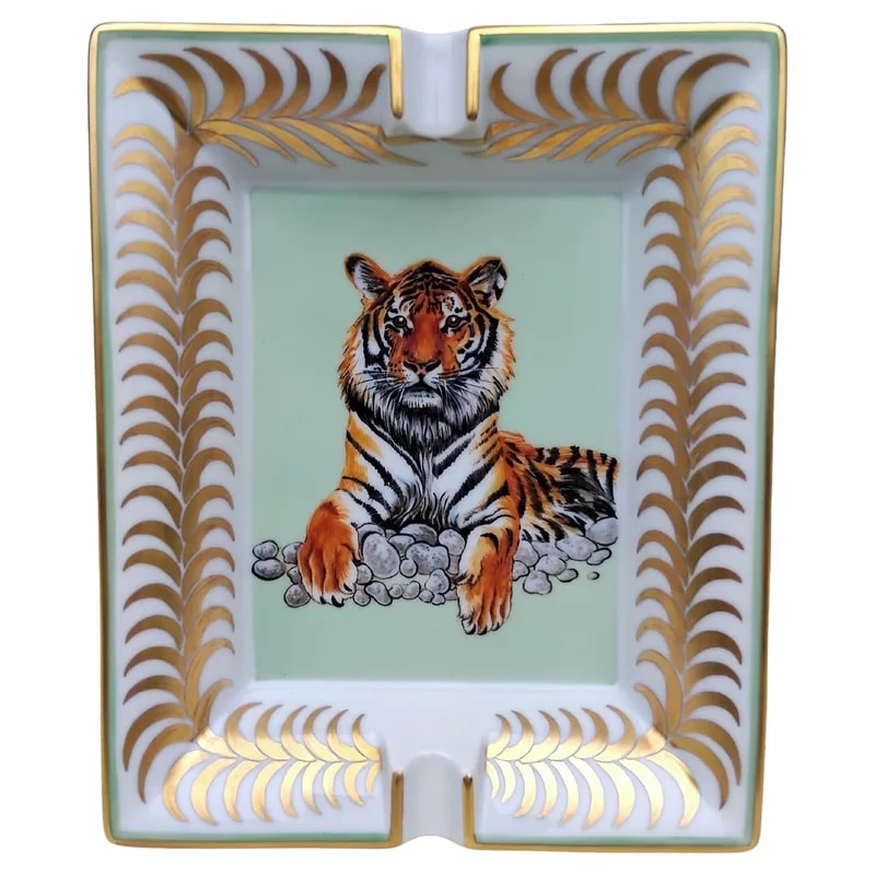 Hermès — Exceptional Hermès Porcelain Cigar Ashtray Change Tray Tigre — decorative_object — resale