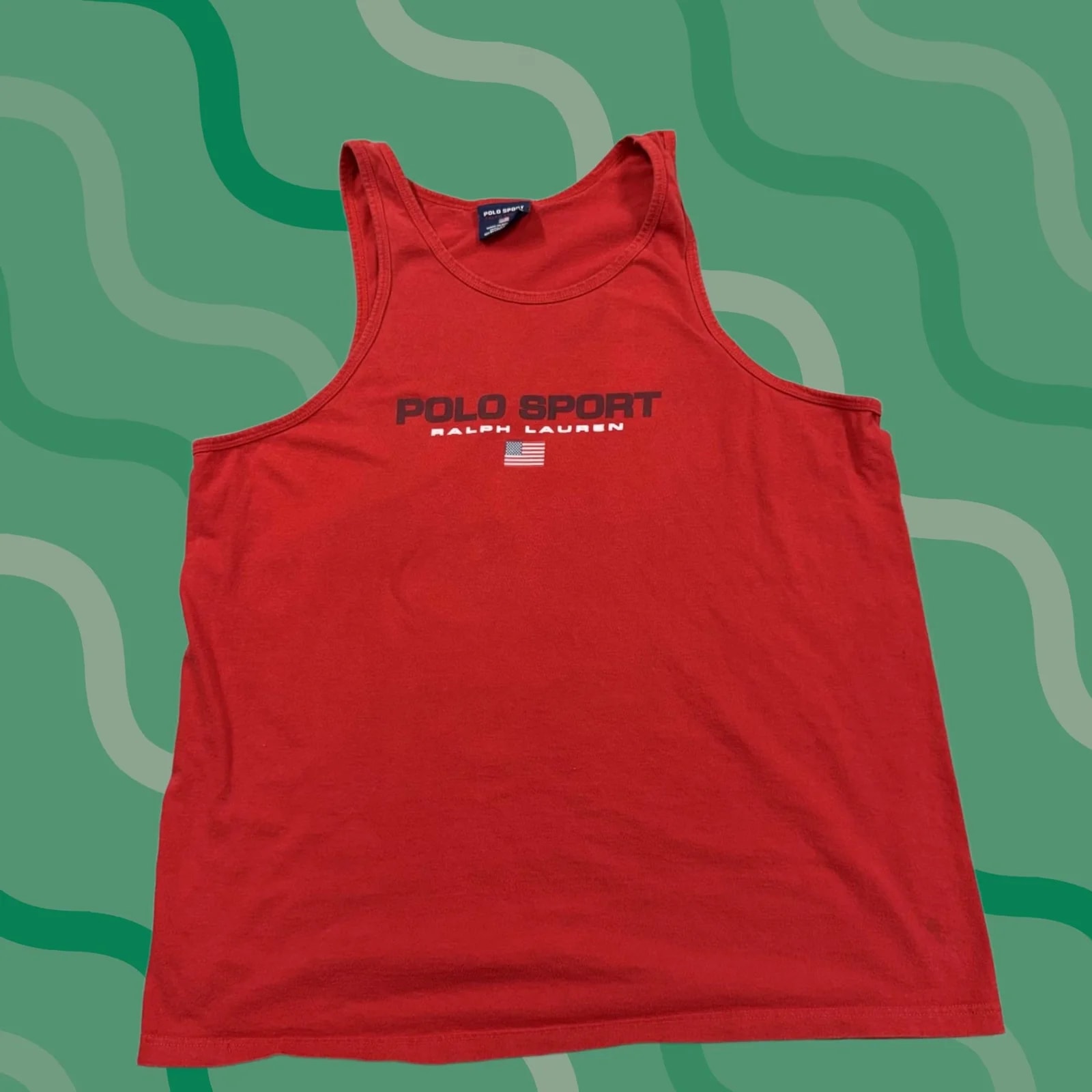 Ralph Lauren — Polo Sport Ralph Lauren Tank XL Graphic Logo USA Flag Lightweight Top — streetwear — resale