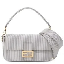 Fendi — Fendi Mamma Baguette 2way Stripe Cotton Y2K 8BR600 — Handbag — resale