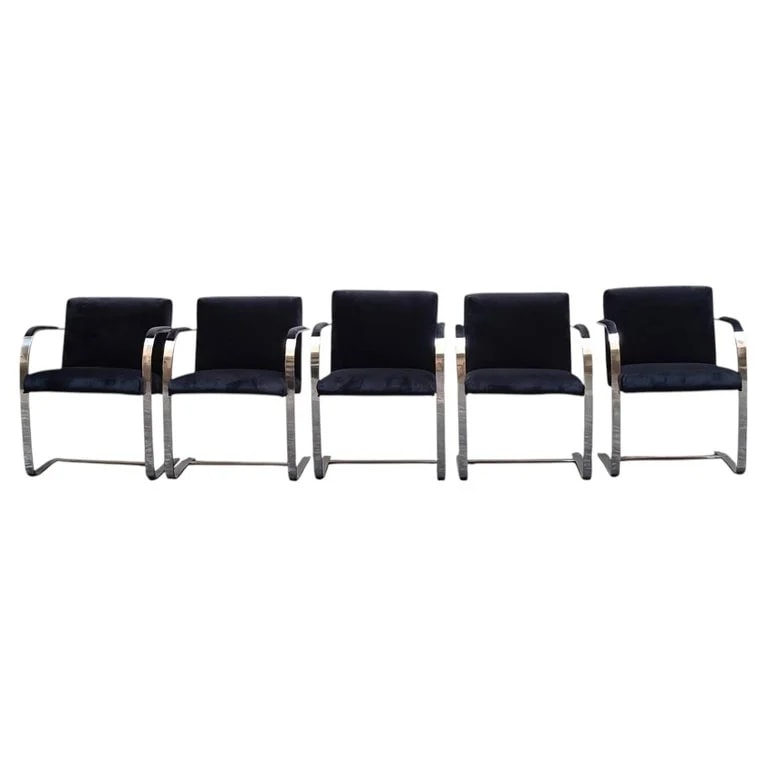 Knoll, Ludwig Mies van der Rohe — Ludwig Mies van Der Rohe for Knoll, Set of 5 "Brno" , Italy, 1970s — Furniture — resale