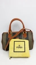 Fendi — Auth Fendi Pequin Stripe 2WAY Boston Crossbody — Handbag — resale