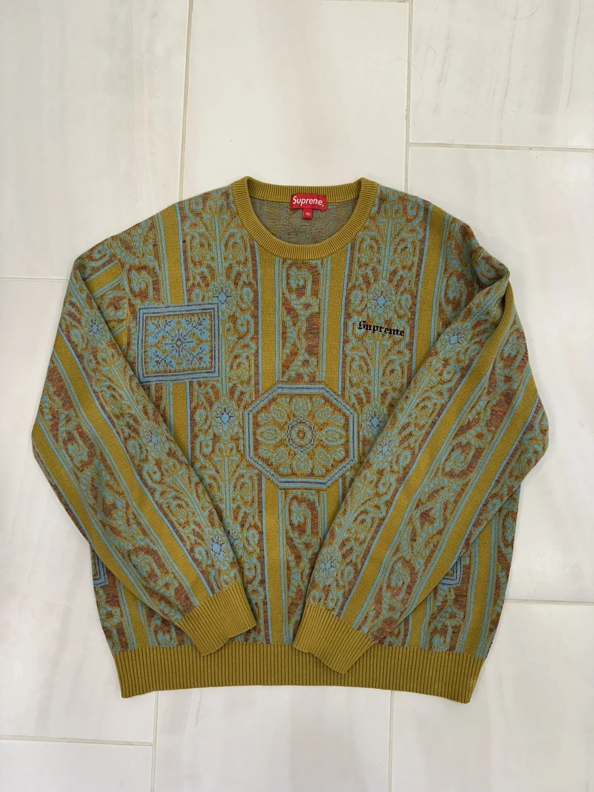 Supreme — Supreme Tapestry Sweater Crewneck — streetwear — resale