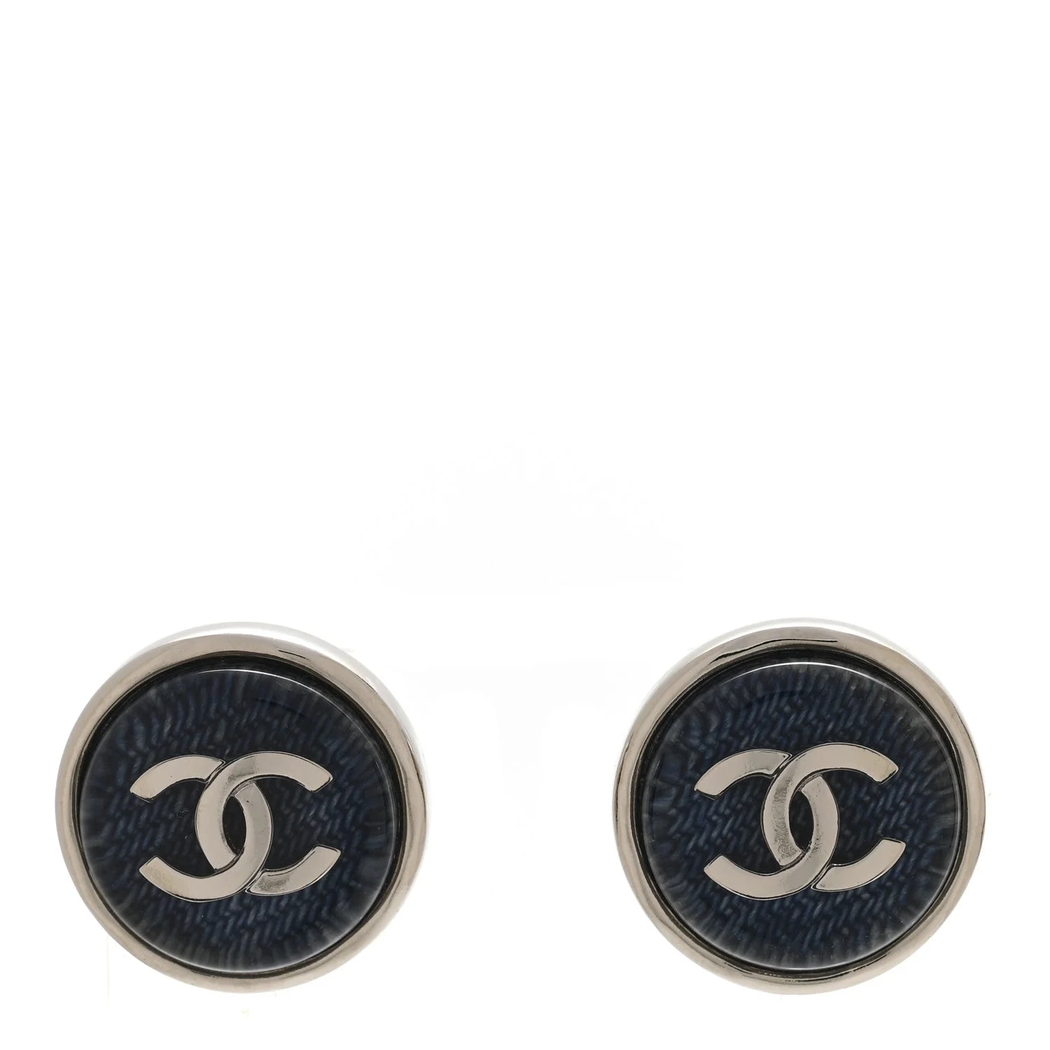 Chanel — Resin CC Round Stud — Jewelry — resale