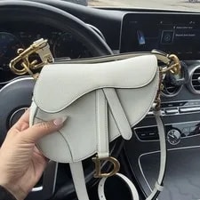 Dior — Dior Saddle Mini White Gold Hardware Original Dust — Handbag — resale