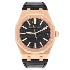 Audemars Piguet Royal Oak 15510OR.OO.D002CR.01 41mm Black Dial Leather Strap ... 2