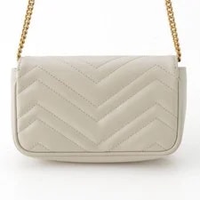 Gucci GG Marmont Quilted Chain Greige 4
