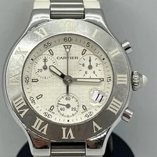 Cartier Chronoscaph 2424 Quartz White Dial 3