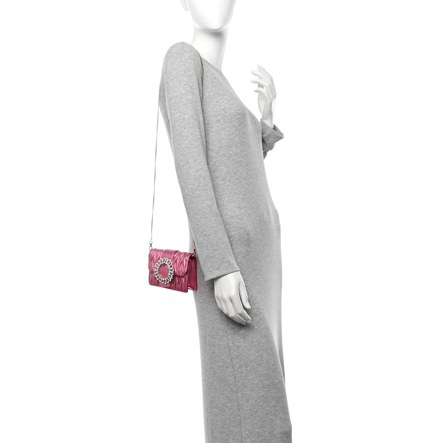 Metallic Matelasse Embellished Lady Crossbody 2