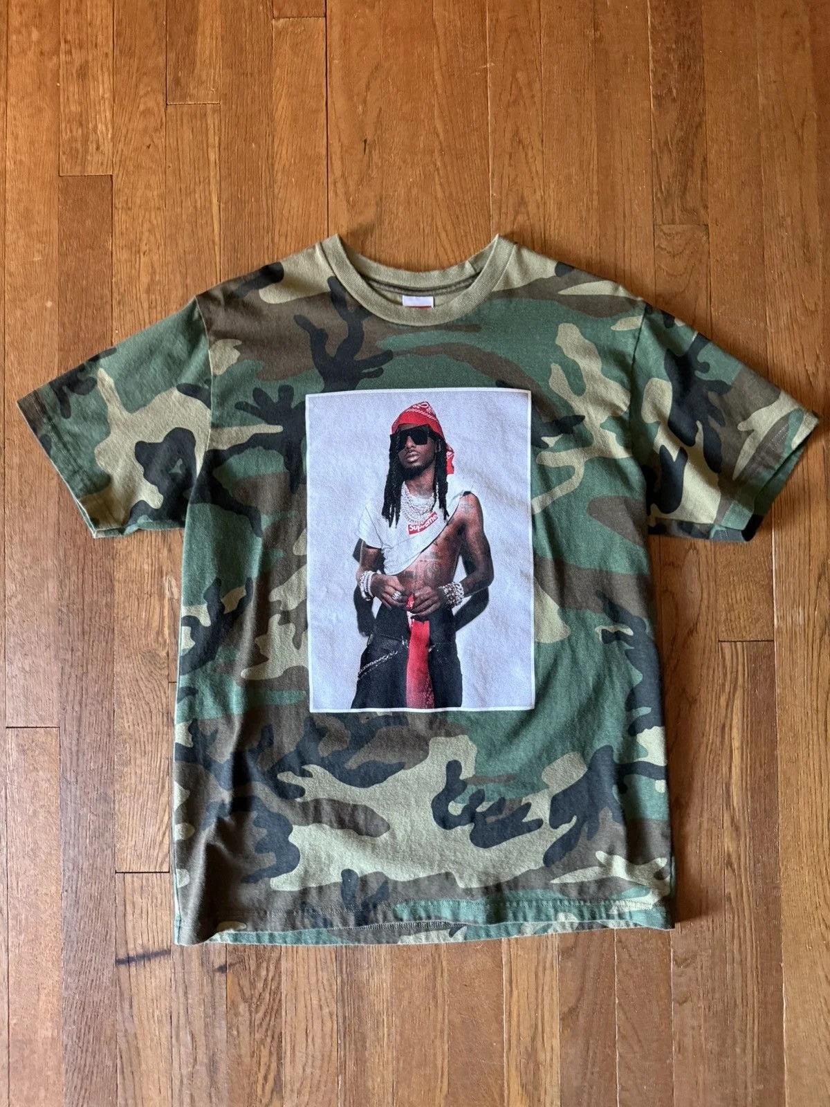Supreme — Supreme Playboi Carti Tee Woodland Camo — streetwear — resale
