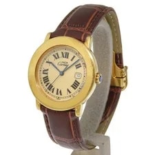 Cartier Ronde Must W1006822 Leather 32mm Ivory Dial Quartz #NW1586 2