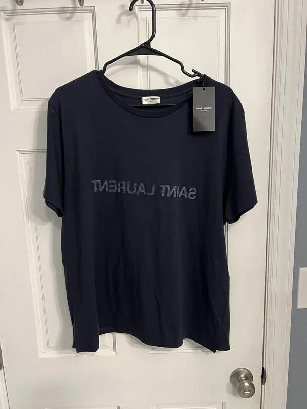 Saint Laurent — Saint Laurent Paris Reversed Logo T Shirt — streetwear — resale