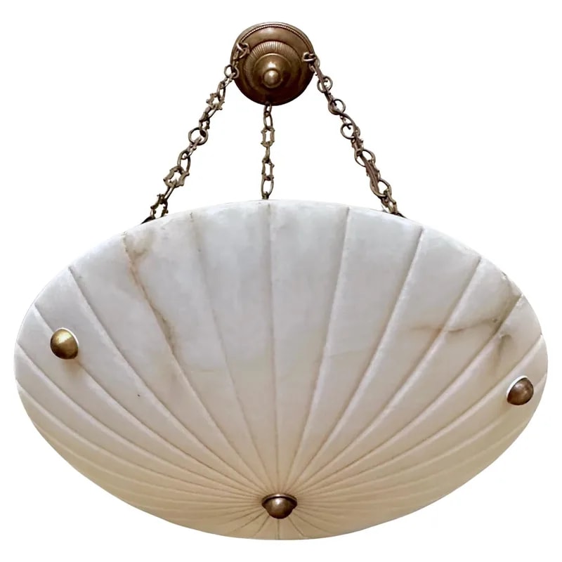 Directoire Style French Alabaster Pendant Chandelier — lighting — resale