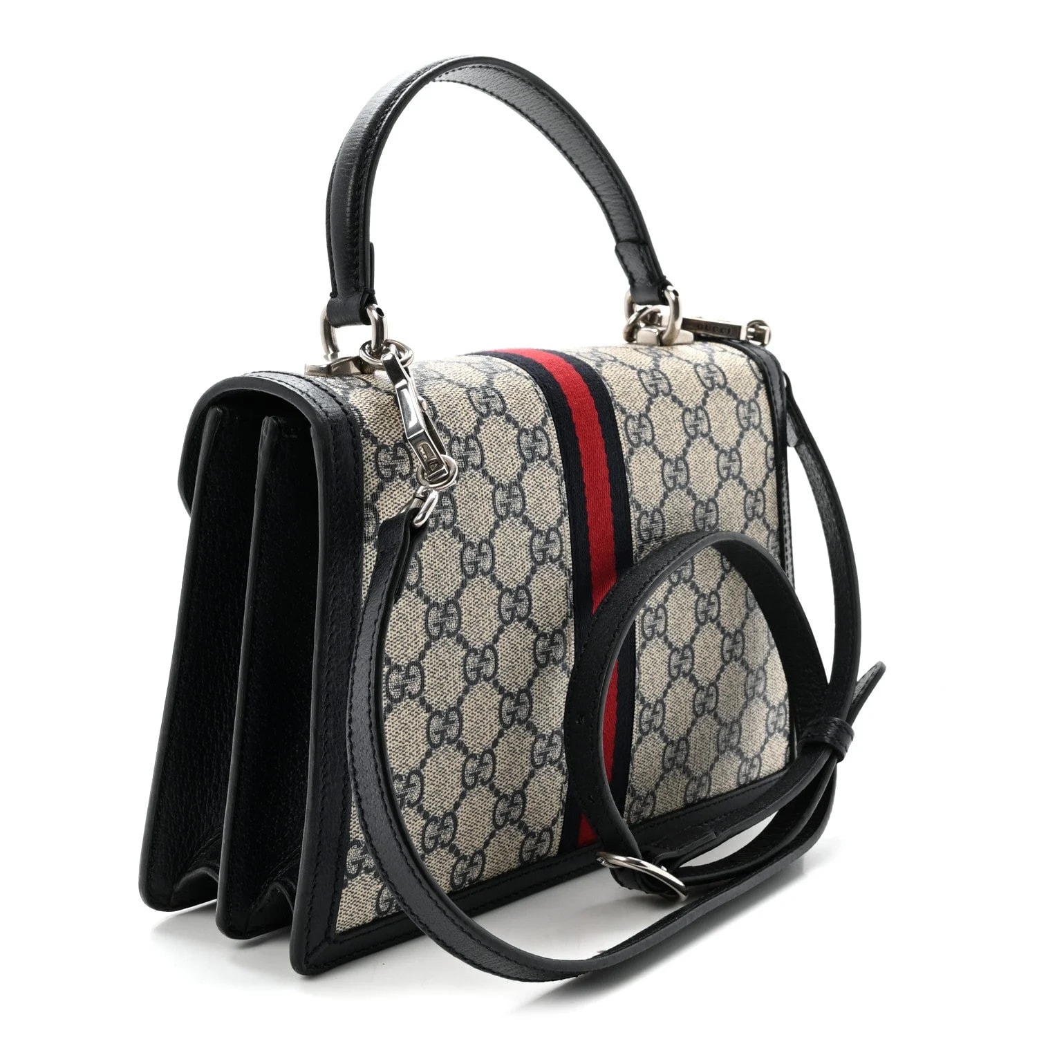 Textured Dollar Web Small Ophidia Padlock Top Handle 3