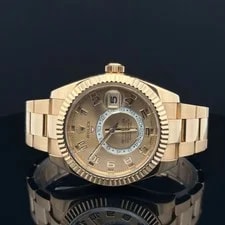 Rolex SkyDweller Champagne Sunray Arabic Dial on Oyster 326938 4