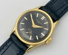 Patek Philippe Calatrava 96 18K Gold Black Dial 1954 Box & Paper 4