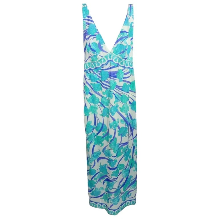Emilio Pucci — Emilio Pucci Tulip and Ribbon Print Maxi for Formfit Rogers — Designer Shoe — resale