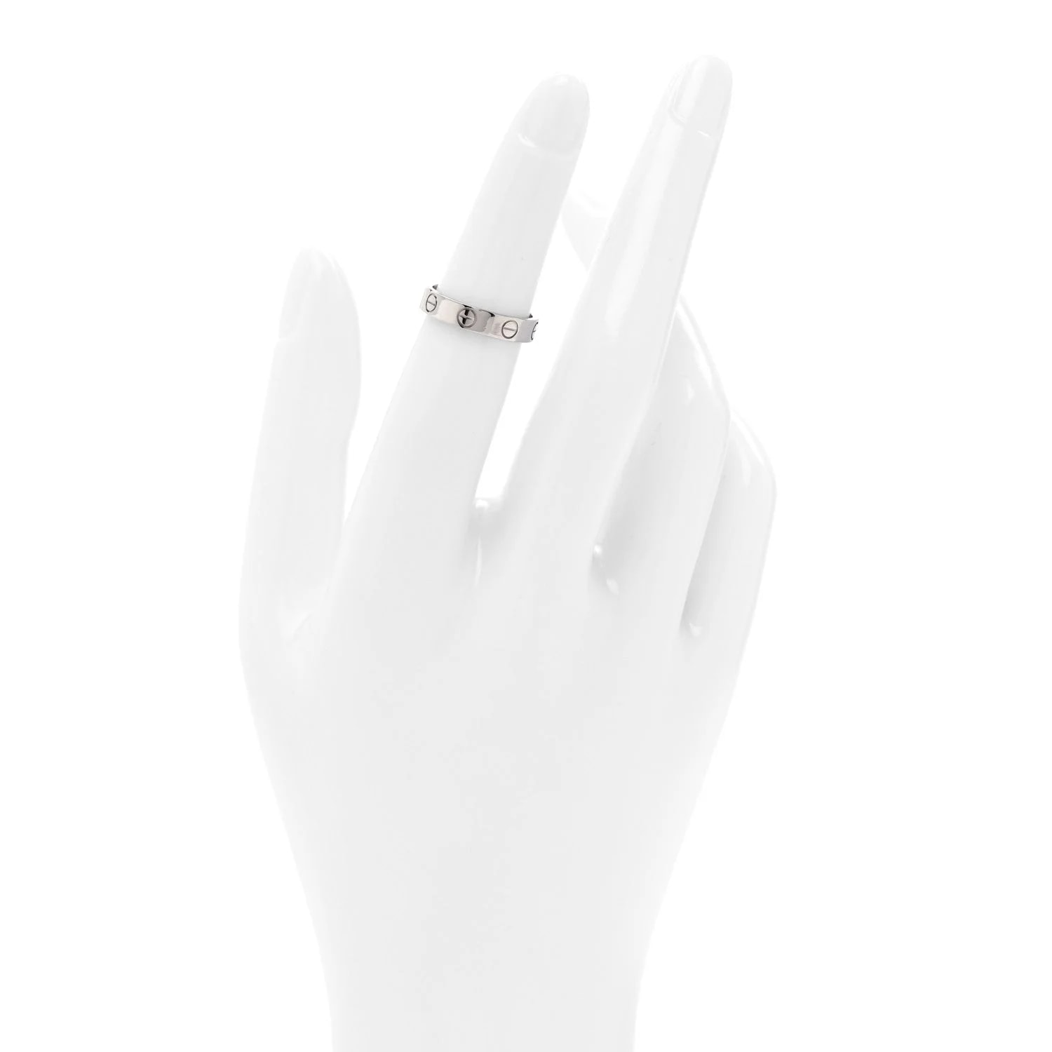 18K White Gold 3.5mm Love Wedding Band 52 6 2