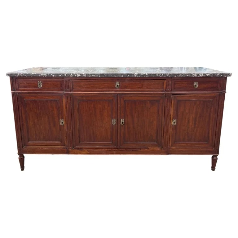 Louis — Louis XVI Mahogany Sideboard With Ste-Anne Marble Top, Circa 1780 — Furniture — resale