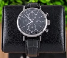 IWC Portofino Chronograph Black Dial IW391002 With Box & Papers 2