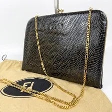 Fendi — Fendi Pattern Logo Chain Excellent — Handbag — resale
