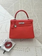 Auth Hermès Kelly 28 Casaque Palladium VIP 2