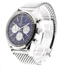 Breitling Transocean AB0151 43mm SS Black Dial Automatic Chronograph Date #C186 2