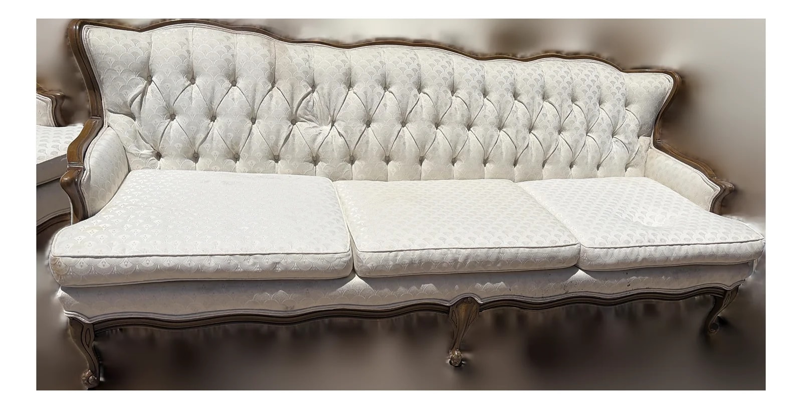 Bassett Furniture — Attributed Bassett Furniture - Chalons Collection -Tufted French Provincial in Sequoia — Furniture — resale