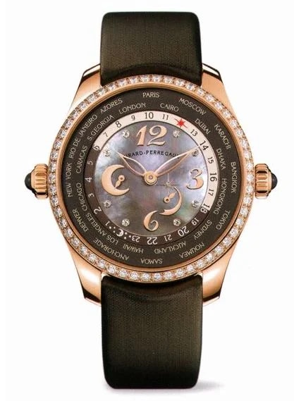 Worldofluxuryus — Girard Perregaux World Time 18K Rose Gold & Diamonds — Watch — resale