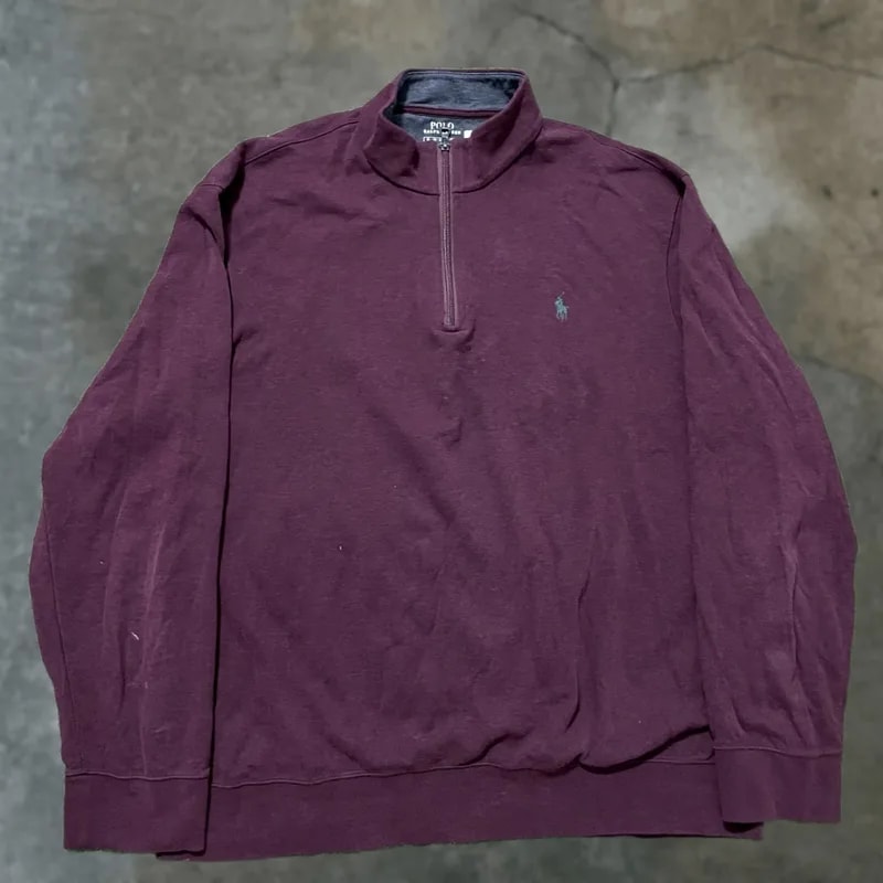 Polo Ralph Lauren — Polo Ralph Lauren Sweater XL 1/4 Zip Pullover Mock Neck Pullover Embroidered Logo Zipper Classic Preppy Golf Casual Workwear — streetwear — resale