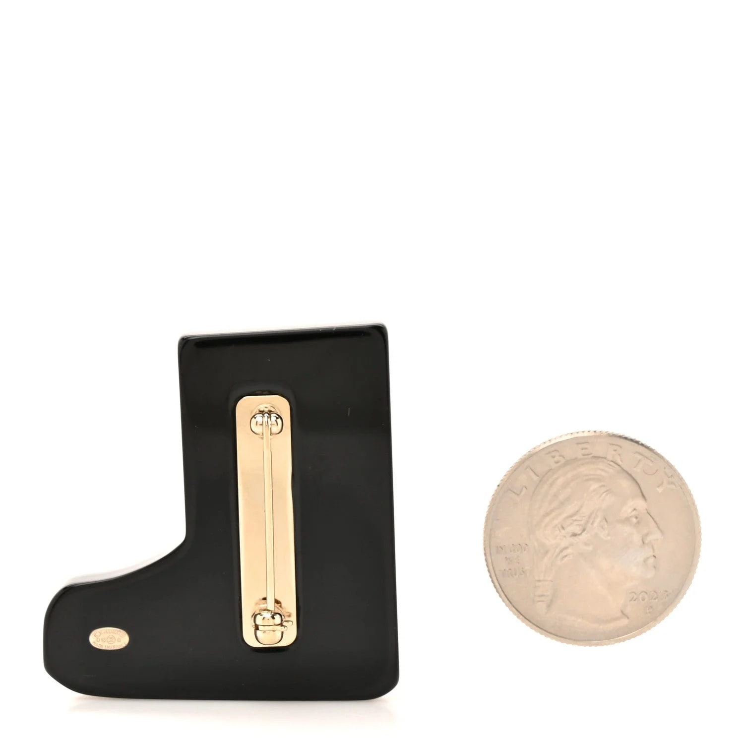 Resin CC Brooch White Gold 2
