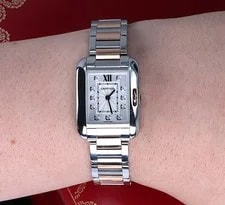 Cartier 23mm 18k Rose Gold Steel Tank Anglaise Diamond Dial WT100024 Small 3