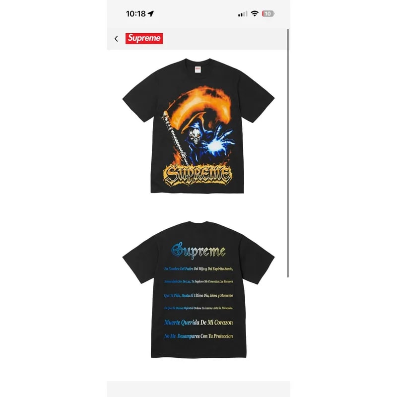 Supreme — Supreme Grim Reaper Tee XL Graphic T Shirt New — streetwear — resale
