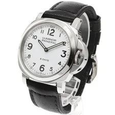 Panerai Luminor Base 8 Days Acciaio PAM00561 44MM SS White Dial Leather #C251 2