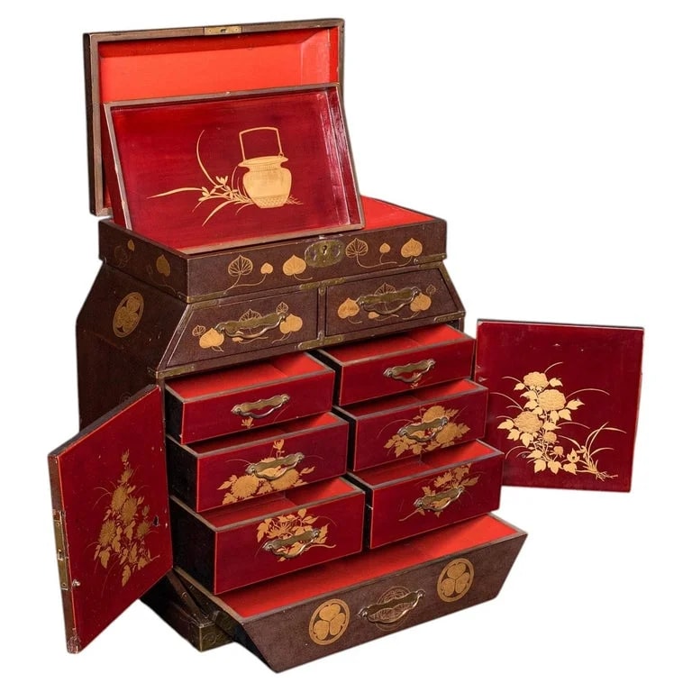 Antique Meiji Box, Japanese, , Loose Leaf Tea Case, Victorian — Furniture — resale