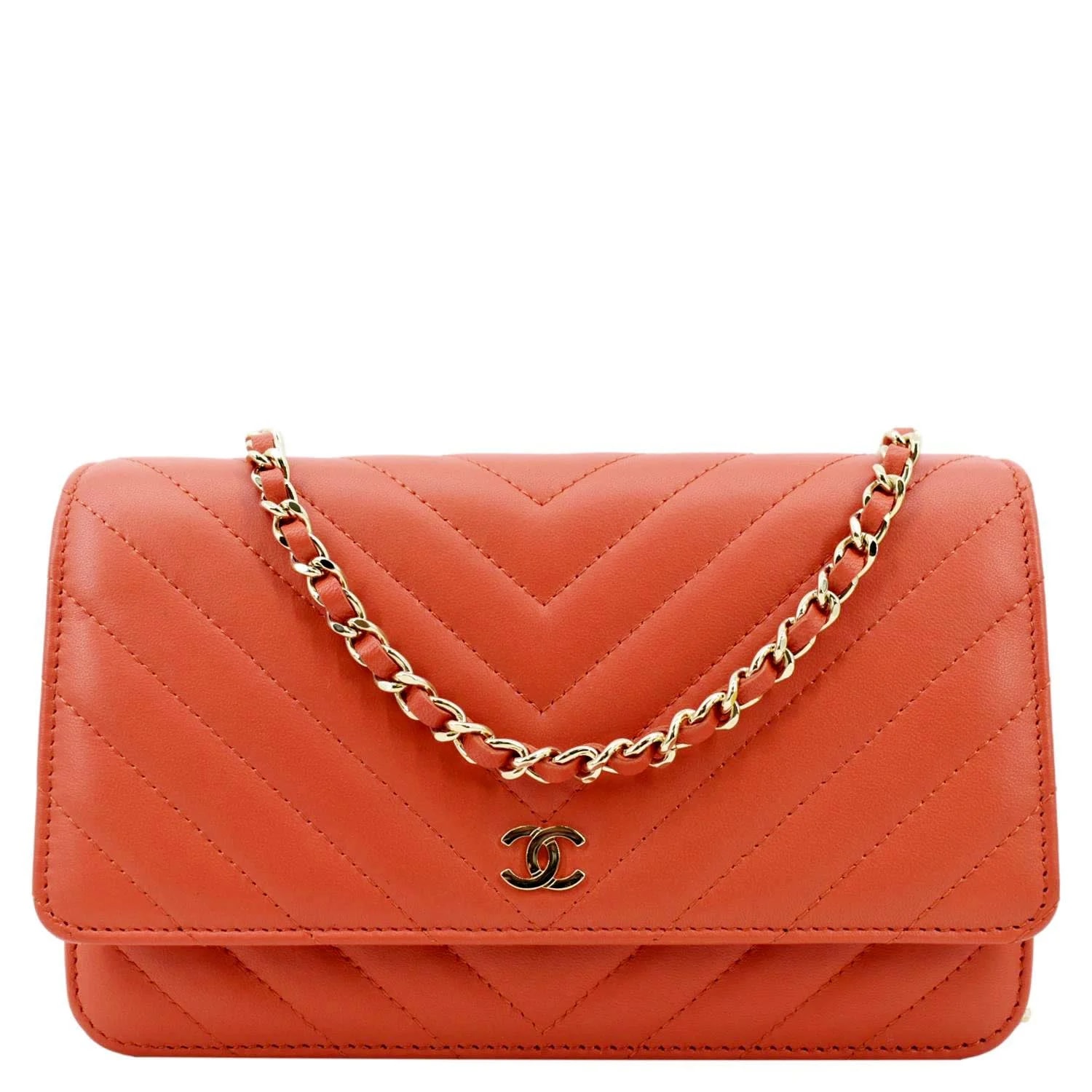 Chanel — Chanel CC WOC Chevron Wallet on Chain — Handbag — deal