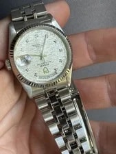 Tudor Prince Date + Day 36mm 18k White Gold Bezel - Diamond Linen Dial 4