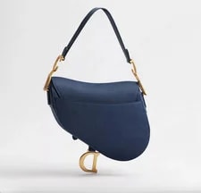 Christian Dior Saddle W/ Strap Deep Ocen Grained 2