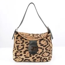 Fendi Pony Hair Mamma Baguette Leopard Pattern Auth #56895A 2