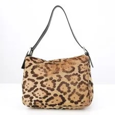 Fendi Pony Hair Mamma Baguette Leopard Pattern Auth #56895A 3