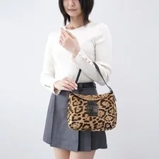 Fendi Pony Hair Mamma Baguette Leopard Pattern Auth #56895A 4