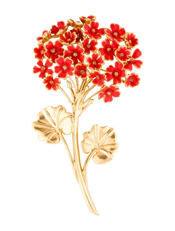 Oscar de la Renta — Enamel Flower Brooch — Jewelry — resale