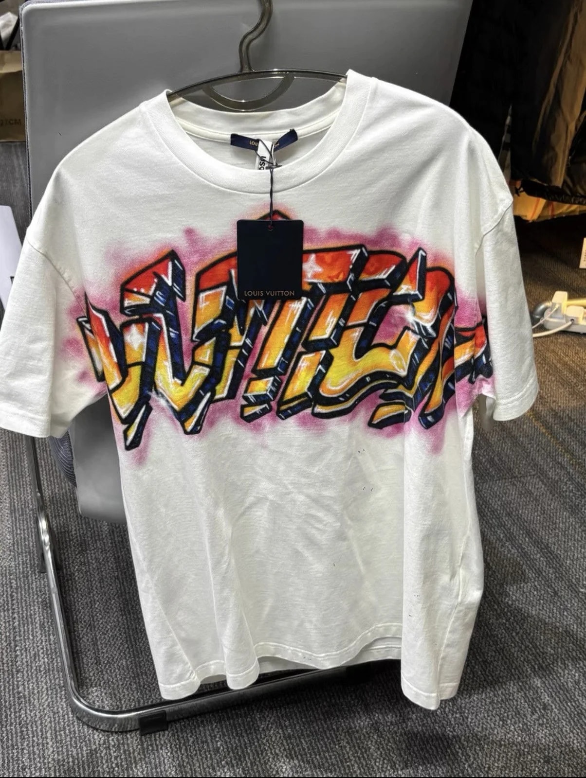 Louis Vuitton — Louis Vuitton Graffiti X Virgil Abloh Logo Tee — streetwear — resale