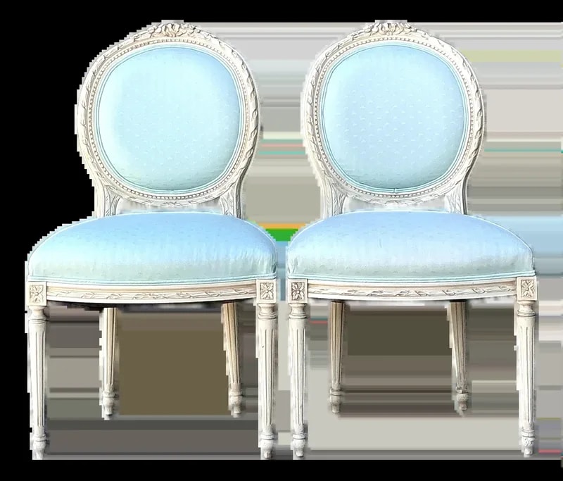 Vintage Regency Medallion Back Chairs - A Pair — Furniture — resale